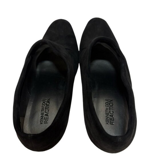 Kenneth Cole Reaction Black Suede Chunky Heel Ankle Booties 7.5M - Picture 5 of 12